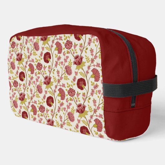 Jacobean Floral Pattern Reds Pinks Gold Cream Toilettasje (Linkerhoek)