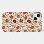 Jacobean Floral Pattern Rouge Rose Gold Crème (Verso Horizontal)