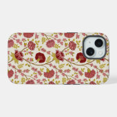 Jacobean Floral Pattern Rouge Rose Gold Crème (Verso Horizontal)