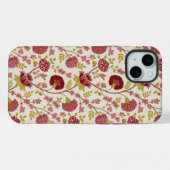 Jacobean Floral Pattern Rouge Rose Gold Crème (Verso Horizontal)