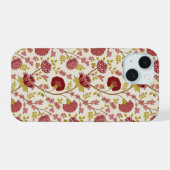 Jacobean Floral Pattern Rouge Rose Gold Crème (Verso Horizontal)