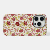 Jacobean Floral Pattern Rouge Rose Gold Crème (Verso Horizontal)