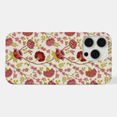 Jacobean Floral Pattern Rouge Rose Gold Crème (Verso Horizontal)