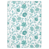 Jacobean Floral Pattern Teals op wit Klembord (Achterkant)