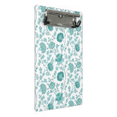 Jacobean Floral Pattern Teals op wit Mini Klembord (Schuin)