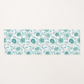 Jacobean Floral Pattern Teals op wit Yogamat (Voorkant (horizontaal))