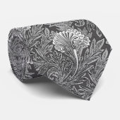 Jacobean Flower Damask, Grey/Grey en White Stropdas (Opgerold)