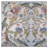 Jacobean Tegel Design Vogel Bloemen Zachte Kleur S Stof (Swatch)