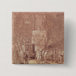 Jacobin Club tijdens de revolutie Vierkante Button 5,1 Cm