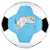 Jacobin duif vogel cartoon illustratie voetbal (Gedraaid)