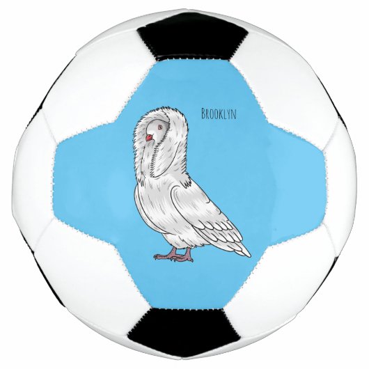 Jacobin duif vogel cartoon illustratie voetbal (Voorkant)