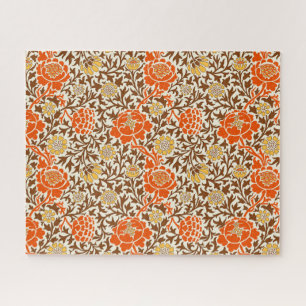 Jacoboon Floral, Oranje, bruin en mosterd Gold Legpuzzel