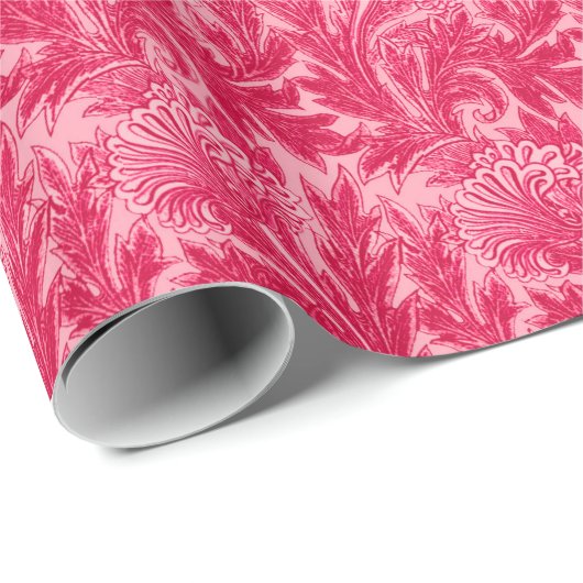 Jacoboon Flower Damask, Fuchsia and Light Pink Cadeaupapier (Rol Hoek)