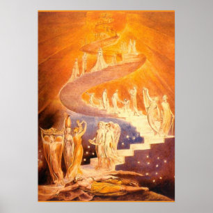 Jacob's droom door William Blake Poster