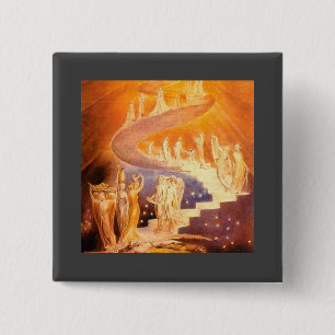 Jacob's droom door William Blake Vierkante Button 5,1 Cm
