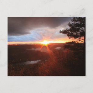 Jacobs Hill Storm Sunset Royalston MA Briefkaart