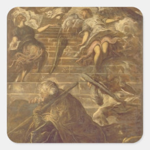 Jacob's Ladder (olie op doek) Vierkante Sticker