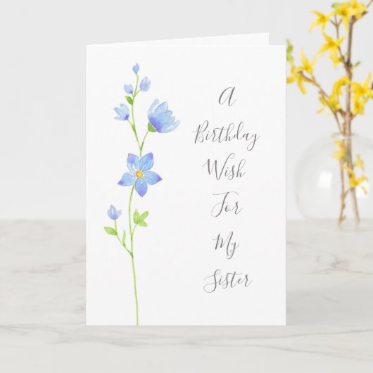 Jacob's Ladder Waterverf Flowers Kaart (Gele Bloem)