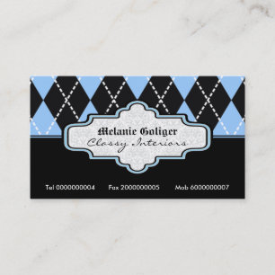 Jacquard blanc noir carte de visite tendance