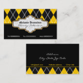 Jacquard blanc noir carte de visite tendance (Devant / Derrière)