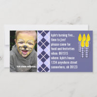 Jacquard Bleu Birthdy Photo Invitation