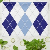 Jacquard bleu et blanc Serviette de cuisine (Plié)