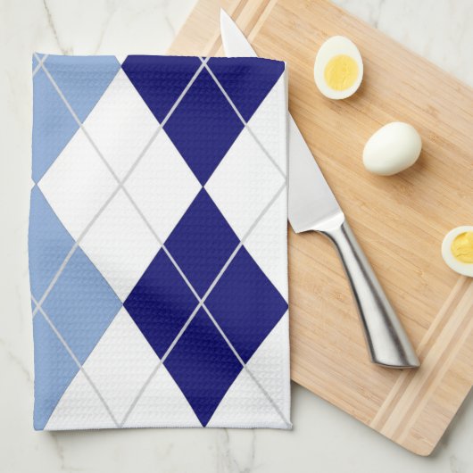 Jacquard bleu et blanc Serviette de cuisine (Quart Plié)
