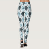 Jacquard bleu et gris Imprimer Leggings (Dos)