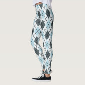 Jacquard bleu et gris Imprimer Leggings (Gauche)