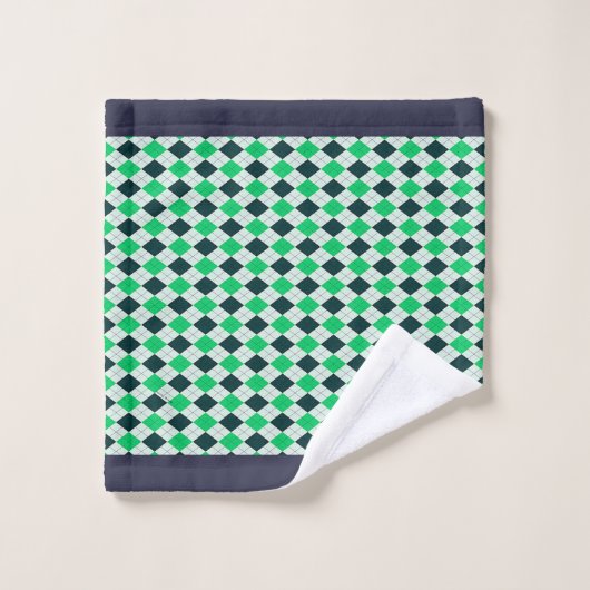 Jacquard bleu vert (Gant de toilette)