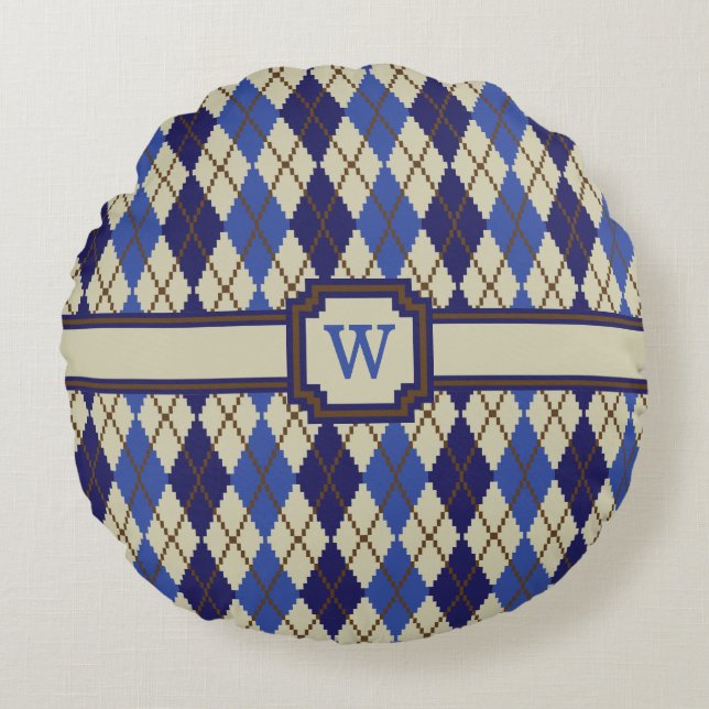 Jacquard Blueberry Scone Coussin rond (Devant)