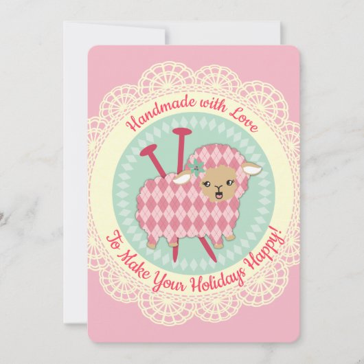 Jacquard brebis tricot aiguilles de carte de Noël (Devant)