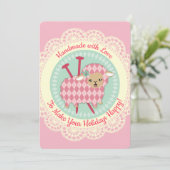 Jacquard brebis tricot aiguilles de carte de Noël (Debout devant)