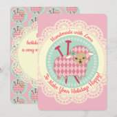 Jacquard brebis tricot aiguilles de carte de Noël (Devant / Derrière)