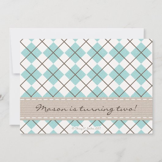 Jacquard Cravate photo Invitations d'anniversaire  (Dos)