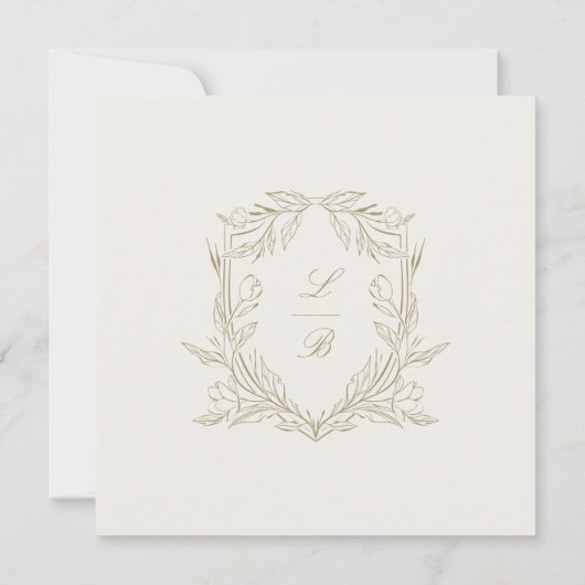 Jacquard Crest Enregistrer la date Mariage Carte p (Dos)