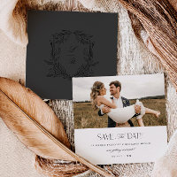 Jacquard Crest Enregistrer la date Mariage Carte p
