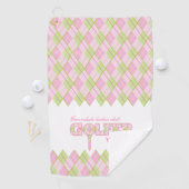 Jacquard de golf pour dames roses serviette person (En situation)