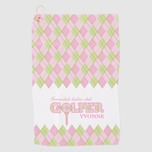 Jacquard de golf pour dames roses serviette person (Devant)