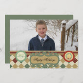 Jacquard de Noël Customisé Carte photo de vacances (Devant / Derrière)