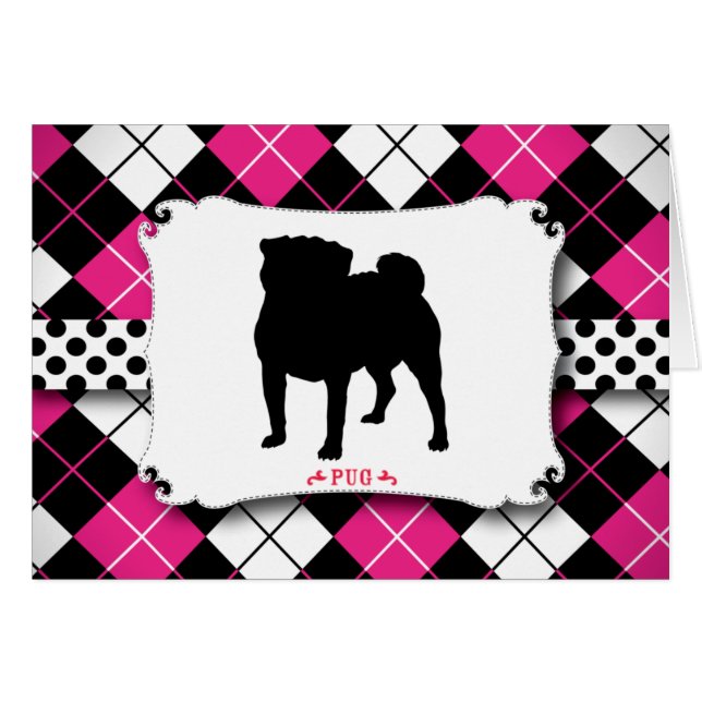 Jacquard de rose de punk rock de chien de carlin (Devant horizontal)