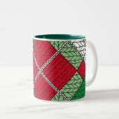 JACQUARD DE VACANCES KNIT Vert Mug à deux tons (Devant droit)