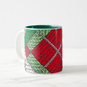 JACQUARD DE VACANCES KNIT Vert Mug à deux tons (Devant gauche)
