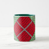 JACQUARD DE VACANCES KNIT Vert Mug à deux tons (Centre)