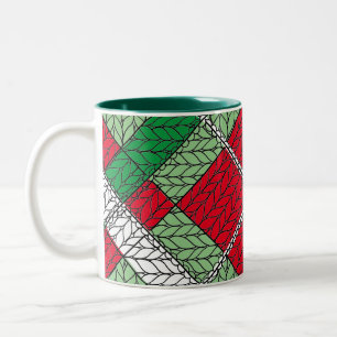 JACQUARD DE VACANCES KNIT Vert Mug à deux tons