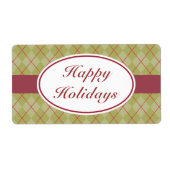 Jacquard d'olive Étiquettes de Noël (Devant)