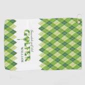 Jacquard doré vert plaid serviette personnalisée (Horizontal)