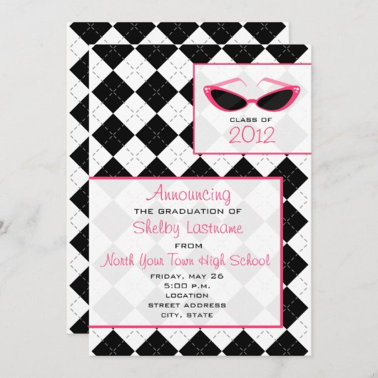 Jacquard et lunettes de soleil 2012 Faire-part de (Devant / Derrière)