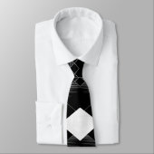 Jacquard géométrique noir et blanc Diamant cravate (Attaché)