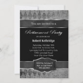 Jacquard gris Classic Retraite Party Invitations (Devant)